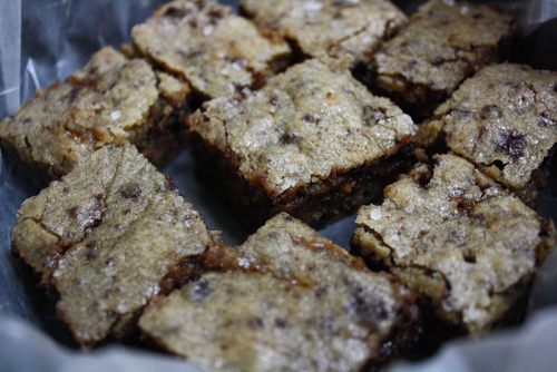 Sweet & salty bourbon blondies