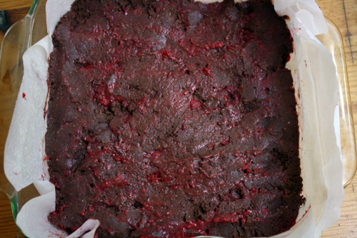 Raspberry brownies